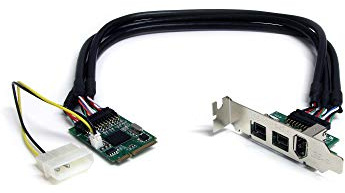 StarTech.com MPEX1394B3 - Adaptador de Tarjeta Mini PCI Express FireWire de 3 Puertos 2b 1a 1394