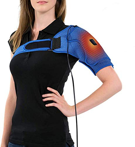 Soporte Térmico para Hombros, Almohadilla Térmica para Hombros con Correa Ajustable, Soporte Eléctrico para Brazos para Alivio Del Dolor Muscular Del Manguito Rotador y Tendinitis (L)
