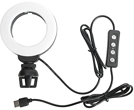 4-tums LED-dimbar Ringljus Bärbar, Hög Ljusstyrka Dimbar RGB-LED-selfie-ringljus Telefonhållare Hög Fotografering Magnetisk LED med Klämma för Live Video Laptop Tablet PC