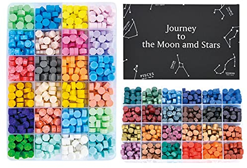 Iteryou 1248 Pcs Wax Seal Beads - 48 Colors, Wax Stamp Seal for Stamps