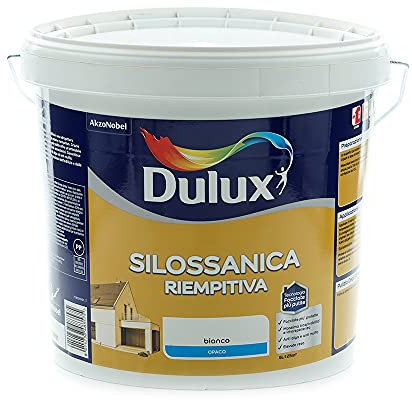 Dulux Pittura Silossanica Riempitiva per Esterni Pareti e Facciate Base Acqua, 5 Litri, Bianco, 5L
