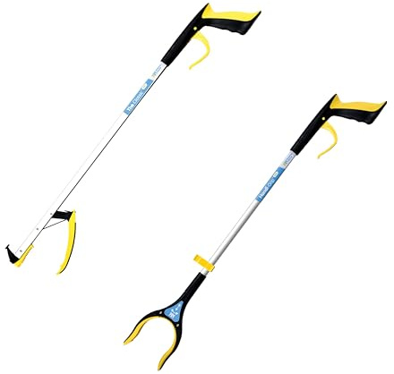 2 Pack The Helping Hand Company Reaching Aids | 1 x 26 inch/66cm Classic PRO Grabber Tool & 1 x 26”/66cm Handi-Grip PRO Pickup Tool. Long Grabbers for Disabled, Elderly or Struggling When Bending