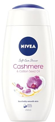 NIVEA Shower Gel 250 ml Women Care & Cashmere (Pack of 6) Shower Gel is a Daily Use Product with a Natural Oil Blend, Microbiome Balance, and a Biodegradable Formula, pH Skin Neutral,