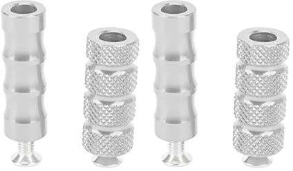 2 Paar Motorrad Schalthebel Fußrasten, CNC Bremshebel Fußpedal, Silber Rutschfeste Rändelschalthebel Peg,Präzise Passform Bremshebel Fußrasten für M6 6mm Befestigungsschrauben Motorrad