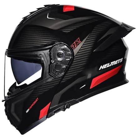 Motorradhelm Modularer Klapphelm mit Doppelter Sonnenblende, Unisex Integralhelm ECE Zulassung, Scooter Motocross für Erwachsene Männer Frauen F,3XL