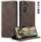 KZB Handyhülle für Samsung Galaxy A35 5G Hülle Premium Lederhülle Klappbar Flip Case Tasche Magnet Kartenfach Standfunktion Klapphülle Schutzhülle für Samsung Galaxy A35 - Kaffee