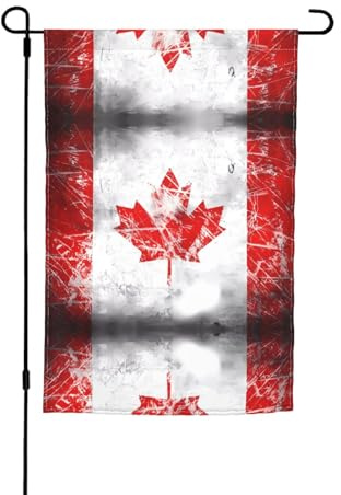 Bandiera retrò Canada decorazione giardino bandiera 30,5 x 45,7 cm, 100% fibra di poliestere, tessuto spesso, universale per tutte le stagioni
