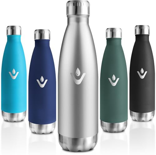 Motswedi Botella Termica 750ml, Botella Agua Acero Inoxidable, Termo Sin BPA, Cantimplora Termica, con pared Doble Aislamient, Cantimplora, para Adultos, Deporte, Oficina, Gimnasio, Acero Inoxidable
