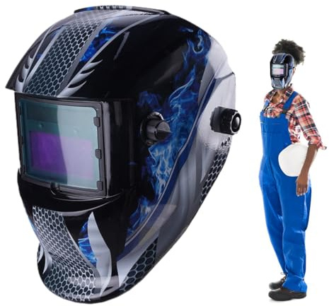 Capuchas de soldadura de vista grande, gorro de soldadura con oscurecimiento automático - Capucha de máscara de soldador con pantalla de visualización amplia | Sombreros de máscara de eléctr