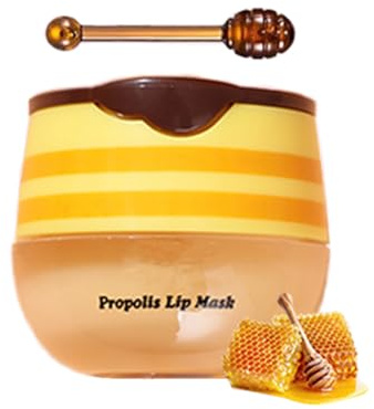 Honey Balm Läppmask & Läppsömnmask Set - Honeybalm Original Läppreparationsbalsam för torra, spruckna läppar, minskar läpprynkor och hydrerar intensivt (#Honey, 5,5 g)
