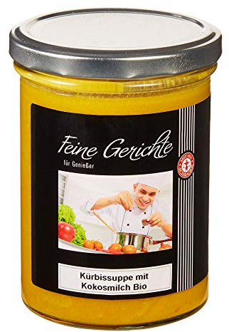 Schrader | Kürbissuppe | mit Kokosmilch & Ingwer | Bio & vegan | 370g im Glas