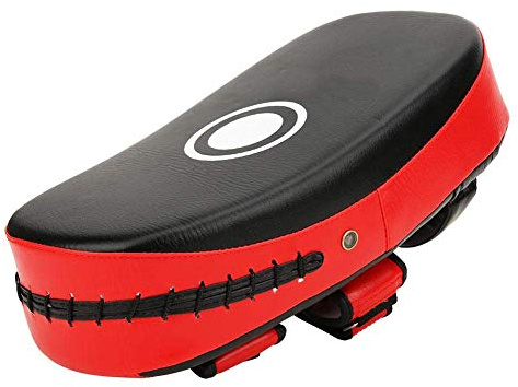 Muay Thai Pad for Training | Curved Kickboxing Kicking Strike Shield | Coaching Kick Boxing, MMA, Martial Arts, Karate, Taekwondo | Punching, Foot, Knee and Elbow Target 1 Pcs ((red))