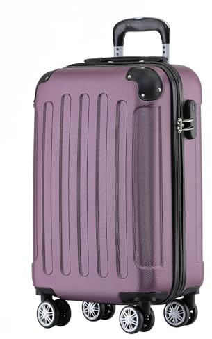 BEIBYE Handgepäck Koffer M 55 cm – Kabinenkoffer aus ABS, leicht, 360° Doppelrollen, Reisekoffer für Kurzreisen, Violett