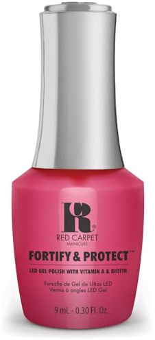 RC Red Carpet Manicure Fortify & Protect Medium Pink Crème Gel Polish for Strong, Healthy Nails - Infused with Vitamin A & Biotin - (Elevate My Style) Led Nail Gel Color, 0.3 Fl Oz