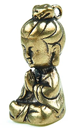 SPORTARC Figura decorativa de Buda Guanyin de latón macizo, decoración de escritorio para el hogar, oficina