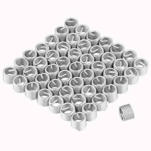 50 Pezzi di Inserti Filettati per Riparazione Filettati, Inserto per Riparazione Filetto M8 Inserto Filettato Elicoidali Filettati a Spirale in Acciaio Inossidabile M8 X 1,25 X 1,5D Lunghezza