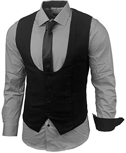 Herren Hemd Weste Krawatte Set Business Anzugweste Westen Slim Fit Smoking Frack Business Herrenanzug-Set Sakko B-101