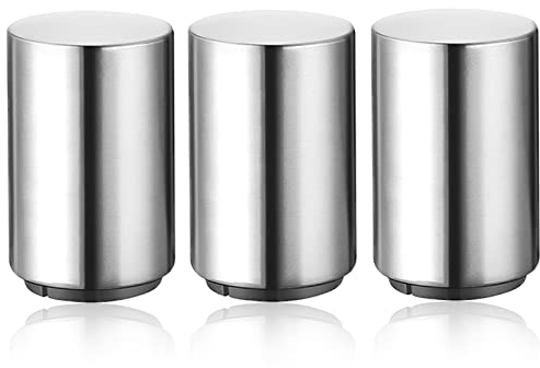 3 Pieces Automatic Magnetic Beer Bottle Opener(Stainless Steel), Portable Pop the Top Wine Bottle Cap Catcher, Quick Open, No Damage Push Down Bartender Tools for Bar, Home, Kitchen, Party, Restaurant