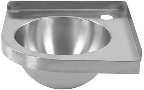 Asixxsix Badezimmer-Waschbecken, Edelstahl-Eckwaschbecken mit Dreieckigem Waschbecken, 30,5 X 30,5 cm, Mini-Waschbecken mit Handwaschbecken, Einzelbecken für Küche, Wohnmobil, Wohnwagen