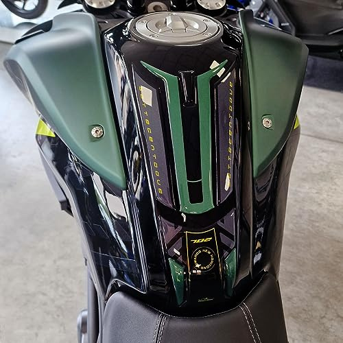 Resin Bike Motorbike 3D Stickers Compatible with Benelli TRK 702X Forest Green 2023-2026. Bike Tank Protector Grip from Impact and Scratches. Sticker 3D Resin Gadget Moto