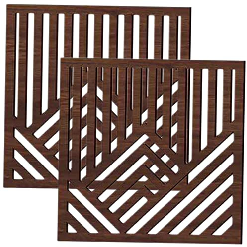 IMIKEYA Art Mural Abstrait en Bois Montagne Creuse, Lot de 2 Pièces | Décoration Suspendue Murale, Style Rustique et Simple, Installation Facile pour Bureau et Maison