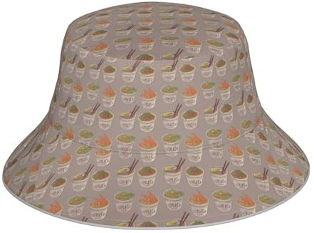 Coquetier Nouilles Ramen Chapeau Unisexe Double Face avec Bandes Réfléchissantes pour Activités de Plein Air Camping Plage Pêche Vêtements Noir, Noir , taille unique