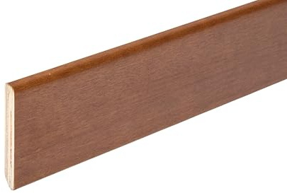 Battiscopa riverstito in legno mm.70x10x2400 confezione pz.5 totale mt. 12,00. Made in Italy (Tinta noce medio)