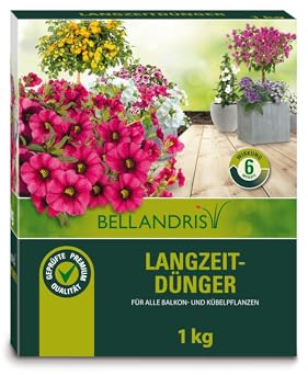 Bellandris Engrais à longue durée - Apport nutritif de longue durée pour plantes de balcon et de parterre - Pour une croissance saine et une floraison saine - 1 kg