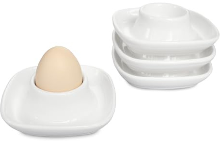 Bealuffe Ceramic Egg Cups for Soft Boiled Eggs, Egg Holder Porcelain Egg Dish for Breakfast for Easter (4 Pack)