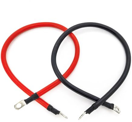 6 AWG Battery Cable 1FT 6 Gauge Pure Copper Battery Inverter Cables with 5/16 in Lugs Both Ends Power Inverter Wire Set for Automotive Solar Power Inverter Marine Boat RV Car Motorcycle (1FT)