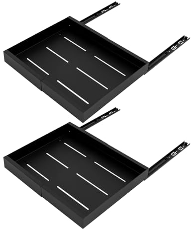 XUEMANSHOP Teleskopschublade, Teleskop-Küchen-Schiebeschublade mit Entwässerung, 20kg, für Hause, in Cafeterias, Küchen, Milch-Tee-Shops, Coffee-Shops, Garagen (Schwarz)