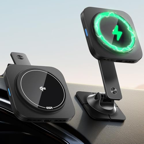 ESR for Qi2 15W MagSafe Car Mount Charger, Qi2-Certified Dashboard Adjustable Magnetic Car Phone Holder Wireless Charger for iPhone Air 17 Pro Max 16 15 14 Plus 13 12, Galaxy S25, Pixel 10, Accessory