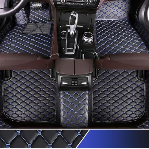 NETHIX Auto Leder Fußmatten für VW Beetle / (Typ 5C) / Beetle Cabrio 2012-2017 2018 2019 Automatten Wasserdicht rutschfeste Bodenmatten Allwetter Fußmatten Autoteppiche Zubehör,Black Blue