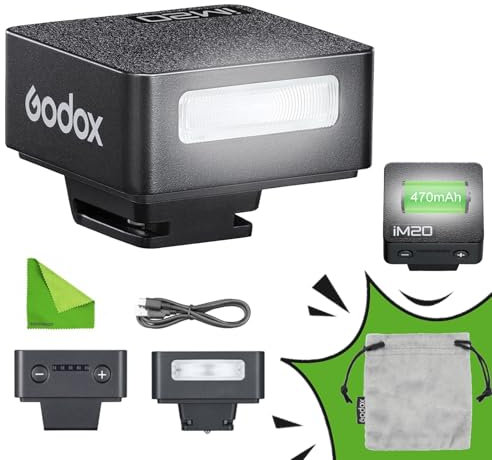 Godox iM20 Flash pour Appareil Photo - Mini Flash Godox iM20 Manuel 440 Flashs à Pleine Puissance/Temps de Recharge 3s,Flash Appareil Photo pour Sony zve10/Sony zv1/Sony a7iii/Ricoh gr3/Fujifilm f1