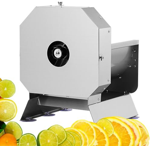 ZYFBD Cortador eléctrico de frutas y verduras, máquina de trituración automática de acero inoxidable para uso doméstico y comercial, grosor ajustable para cortar y preparar eficientemente