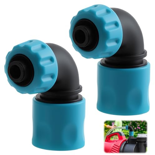 2 Pcs ABS 1/2 Inch (12-13mm) Hose Elbow Quick Connector 90 Degree Garden Irrigation Car Wash Coupling Adapters for Garden Watering Irrigation, Car Wash Watering, Outdoor Hose Tap