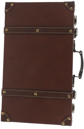 LOORGVEL Vintage Lederkoffer Handkoffer Retro Gepäckkasten Mit Griff Für Bekleidungsgeschäfte Fotorequisiten Und Aufbewahrung