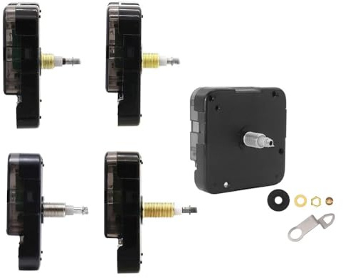 Yuanpgky Kit de reparación de movimiento de reloj de pared de cuarzo silencioso con mecanismo de repuesto de eje largo para una hora precisa y fácil instalación en casa u oficina