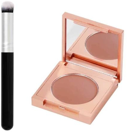 Correttore CC per il contorno occhi in argilla colorata,Correttore Occhiaie Con Pennello,crema illuminante e correttiva,idratante Fondotinta Waterproof E Leggero A Lunga Tenuta (Arancione)
