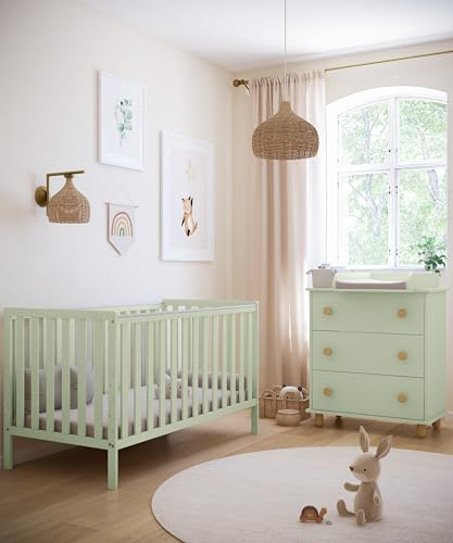 zee - Babybett Kinderbett, 2w1 Bett Bambi - mit herausnehmbaren Sprossen, Schutzbeißringe, 3-stufige Höhenverstellung des Rahmens - für Kinder ab 4 Jahren, 140x70 - Mint