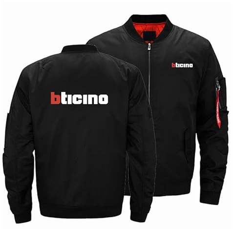 WDOZHGF Baseballjacka för män med ståkrage klassisk pilotstil Btic_ino sportkläder ledig långärmad, svart, 5XL