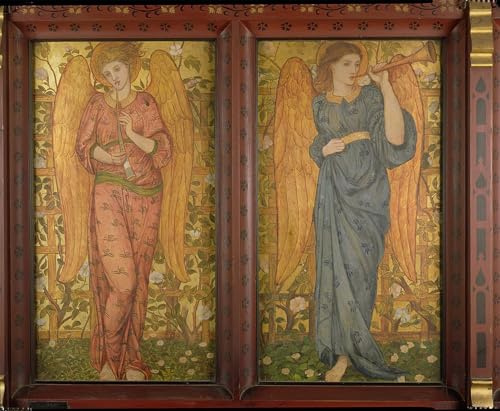 ARTSLSBS Famous Picture Artwork Print Painting Angels with an Oboe and a Trumpet by Roddam Spencer Stanhope Graffiti Painting for Home Decor 60x90cm