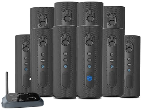 Avantree Harmony A1 - Auracast Multi-Room Wireless Speaker System for Music, Parties & House Gatheings, 1 Transmitter with 10 Auracast Bluetooth Speakers