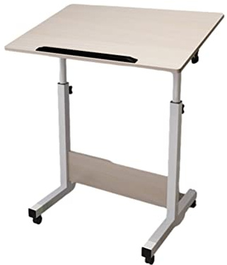 EABKLPQRS Table à Plateau réglable en Hauteur, Bureau d'ordinateur Portable Roulant, Plateau Pliant, réglage de la Hauteur et l'inclinaison for Une Utilisation sur Un canapé au-Dessus du lit