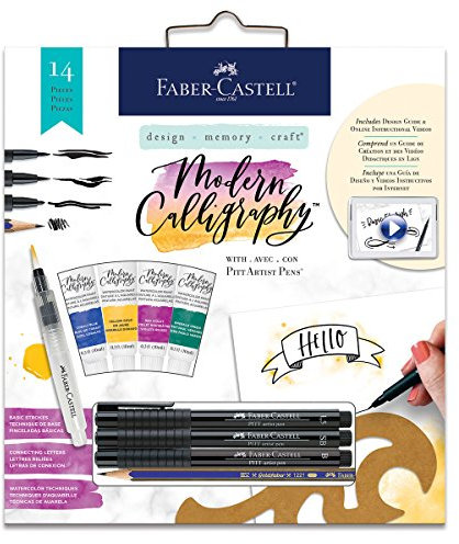 Faber-Castell Modernes Kalligraphie-Set – Buchstaben und Kalligraphie Handwerk für Erwachsene mit Pitt Artist Stifte