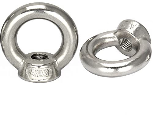 OPIOL QUALITY® Ringmuttern ähnl. DIN 582, gegossen und poliert M6 aus Edelstahl A2 V2A (2 Stück) Ösenmutter Mutter Zurröse Augenmutter Öse Augbolzen Bügelmutter Transportöse Kranöse Rostfrei