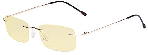 Eyekepper Computergläser Blaulicht Blocking-Flexible Randlos Brillen Herren Damen Gelb getönt,GOLD