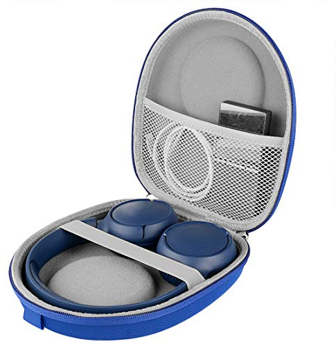 Linkidea Headphones Carrying Case Compatible with JBL Tune 600 BTNC, Tune 570BT, Tune 560BT, Tune 520 BT, Protective Hard Shell Travel Bag with Cable, Charger Storage (Blue)