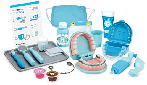 Melissa & Doug Super Smile Zahnarzt Spielset - 26-teiliges Set mit umfangreichem, realistischem Zubehör für fantasievolles Rollenspiel, für Kinder ab 3 Jahren