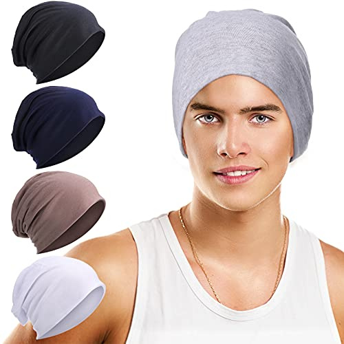 5 Pcs Unisex Slouchy Beanie Hats for Men Women Summer Beanie Hats Lightweight Baggy Dwarf Soft Chemo Sleep Caps